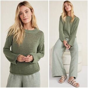 HAVEN Well Within Linen Blend Boho Minimalist Oversized Crewneck Sweater XXL NWT